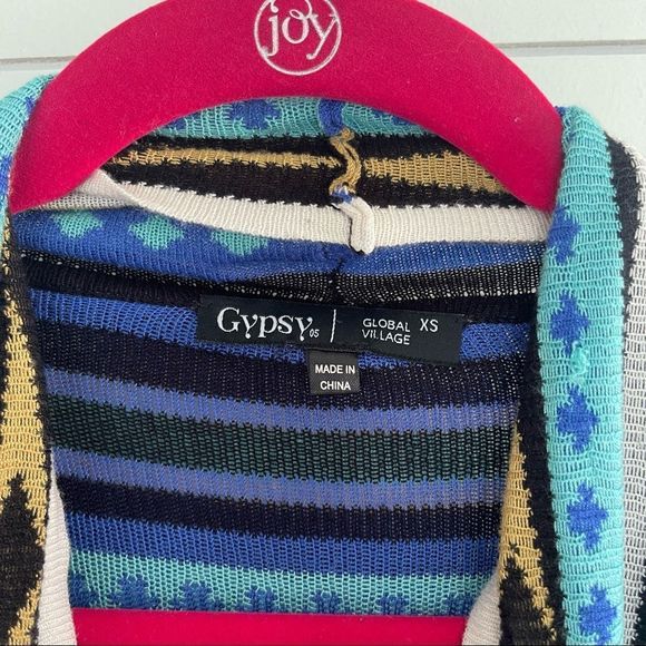 Gypsy 05 Aztec Tribal Boho Black Cardigan Sweater - Picture 2 of 5